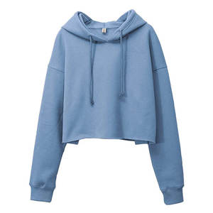 Sudadera Corta con Capucha para Mujer al por Mayor, Sudadera Corta Lisa para Mujer, Sudaderas Cortas Personalizadas y Conjuntos de Sudaderas con Pantalones Acampanados - Product Image 1