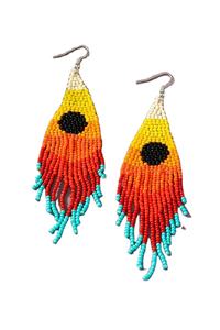 Boucles d'oreilles en perles de verre bohèmes Desert Sunrise Seed Beads pour vêtements de plage et de soirée - Product Image 2