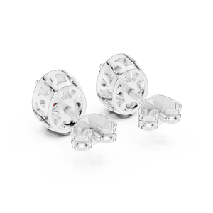Pendientes con Diamantes Cultivados en Laboratorio de Corte Ovalado de 0.5CT, Engastados en Oro Blanco de 18KT, para Mujer, Regalo de Compromiso, Boda, San Valentín, Uso Diario - Product Image 3