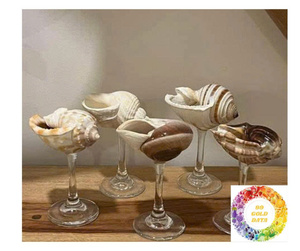 Vaso de Vidrio Artesanal Premium con Diseño de Conchas Marinas, Estilo Costero Decorativo para Mesa de Comedor, Cafetería y Proyectos Comerciales - Product Image 2