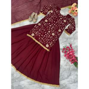 ชุดเสื้อและ lehenga สำหรับปาร์ตี้ของผู้หญิงพร้อมชุด dupatta - Product Image 4