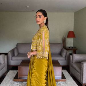 Ensemble Lehenga Choli en Faux Georgette pour Femme, Tenue Traditionnelle Longue pour Fête Ethnique, Style Indien et Pakistanais, Vêtement Décontracté, Coupe Classique, Taille Unique - Product Image 4