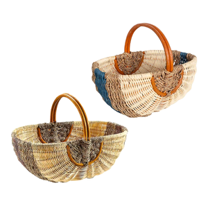 Cesta de Mimbre Natural Personalizable para Picnic, Mercado, Cocina y Almacenamiento de Frutas - Product Image 1