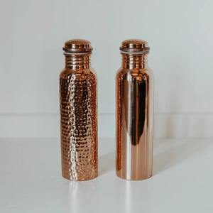 Bouteille d'eau en cuivre pur avec ensemble de verres en cuivre, réutilisable, anti-fuite, vaisselle ayurvédique pour la maison, le bureau, les voyages, la salle de sport, cadeau - Product Image 3