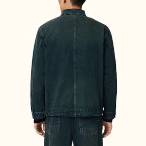 New Design <b>Long</b> Sleeve Washed Denim <b>Jackets</b> <b>Men</b> Fit Front Pockets Buttons Jean <b>Jackets</b> Online - Product Image 3