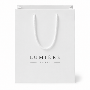 Bolsa de Papel Blanca para Compras, Tamaño Mediano, Asa de Cuerda, Empaque Premium para Regalos, Suministro al por Mayor y Menor - Product Image 1