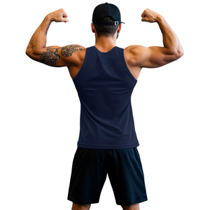 Camiseta sin mangas para hombre, transpirable, de corte ajustado, de algodón de alta calidad, para fitness, con logo personalizado, tejida, informal, MOQ bajo, para gimnasio. ¡Gran oferta! - Product Image 6