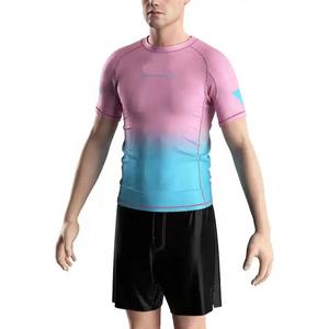 T-shirt de compression anti-bactérien à manches longues pour homme, dégradé, séchage rapide, pour MMA, BJJ, sport, natation, surf - Product Image 3
