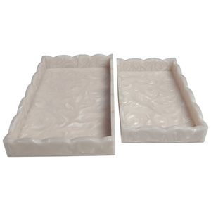 Bandeja de Servir de Resina Hecha a Mano, 100% Ecológica, de Primera Calidad, con Asas Decorativas, Artesanía de Moda India - Product Image 5