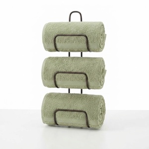 <b>Wall</b> <b>Mounted</b> Metal Towel Rack Holder And Organizer For Bathroom Storage, Rust-Resistant Alloy Steel Vertical Rolled Towel <b>Shelf</b> - Product Image 5