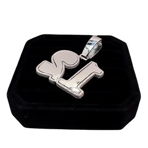 Pendentif personnalisé en moissanite avec numéro porte-bonheur, serti de pierres, pour homme et femme, en argent sterling 925, cadeau pour bijoux fins, pendentifs et breloques - Product Image 5