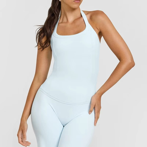 Nueva Camiseta Deportiva Transpirable y Ligera para Mujer, de Alta Calidad, con Logotipo y Colores Personalizados, sin Costuras, para Entrenamiento Muscular y Running - Product Image 2