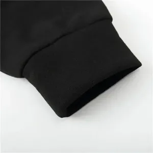 Sweat-shirt à capuche oversize noir en coton et polyester, imprimé, style streetwear, logo personnalisé - Product Image 5