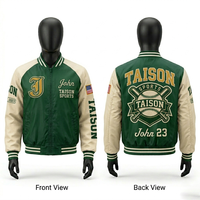 Blouson Bomber Homme en Tissu Satiné Polyester Bleu avec Manches Dorées, Design Panneau Varsity, Broderie Chenille, Logo Personnalisé – Vestes Homme