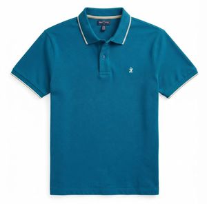 Polo da Uomo <span class=keywords><strong>Roc</strong></span> Duye in Cotone Piqué Blu Navy, Manica Corta, Vestibilità Regolare, Bordo a Contrasto, Logo Ricamato Frontale, Stile Casual - Product Image 4
