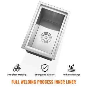Contenitore per Ghiaccio Commerciale in Acciaio Inox 18"L X 12"W X 14.5"H 40.9qt con Coperchio Scorrevole, Kit per Cucina Esterna - Product Image 4