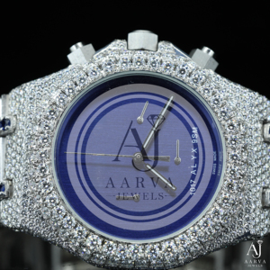 AARVA JEWELS นาฬิกาข้อมือผู้ชายสุดหรู 40 มม. สแตนเลสสตีล โครโนกราฟ คริสตัลแซฟไฟร์สีน้ำเงิน ตัวล็อคแบบซ่อน 3BAR กันน้ำ - Product Image 5