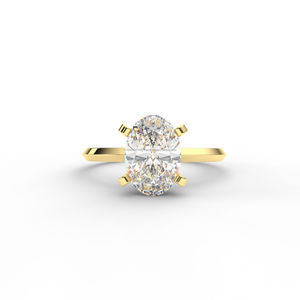 Luxury Oval Cut Moissanite Engagement <b>Ring</b> Gold Plated <b>Solitaire</b> <b>Ring</b> For Women Wedding Jewelry - Product Image 1