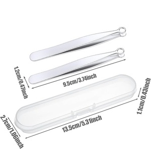 Pinzas para Cejas de Acero Inoxidable con Punta Puntiaguda, Reutilizables, Estilo Moderno, con Estuche para un Uso Personal Seguro e Higiénico - Product Image 2