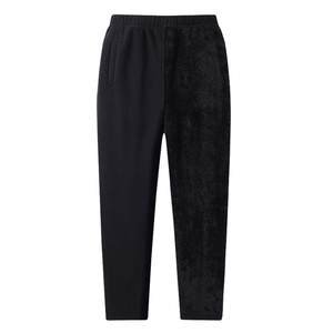 Pantalones de chándal de lona informales para hombre con cierre de cordón frente plano cintura media servicio OEM disponible - Product Image 1