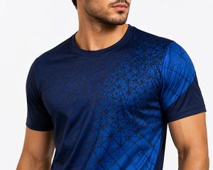 Hot Selling Men's Short Sleeve O-Neck <b>Geometric</b> Pattern Quick Dry Knitted Polyester T-<b>Shirt</b> Regular Fit Sporty Style - Product Image 5