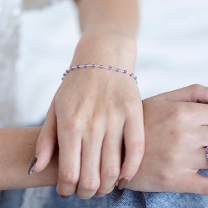 Delicate Raw Tanzanite Beaded Bracelet 925 Sterling Silver 14K Gold Plated Chain Gemstone Jewelry <b>Gift</b> For Women - Product Image 5