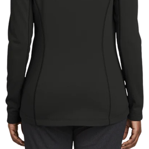 AKA 1908 Smooth Fleece Jacket Black Full Zip Women Lightweight Soft Warm Embroidered Casual Outdoor <b>Athletic</b> Everyday Wear - Product Image 2