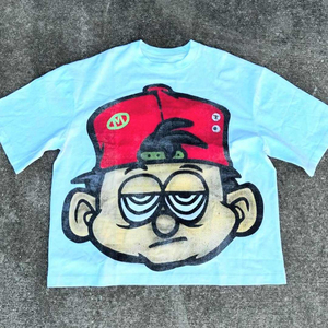 เสื้อยืดผู้ชายทรงหลวม คอวี ผ้าฝ้าย 100% หนา 220 กรัม ทรงบ็อกซี่ ไซส์ใหญ่พิเศษ ราคาสุดคุ้ม - Product Image 1