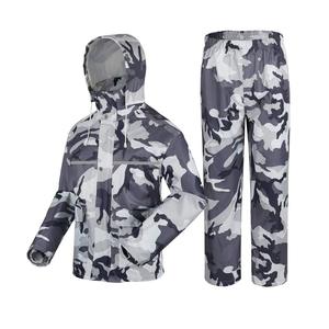 High Quality Men's Camouflage Rain <b>Jacket</b> And Pants Set Waterproof Hooded Windbreaker Casual Outdoor Wear Raincoat Rain suit Man - Product Image 6
