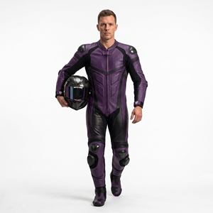 Dumela Moto-Pro <b>Purple</b> Black Leather Windproof Waterproof Breathable Racing <b>Suit</b> Full Body Protection Abrasion Resistant Custom - Product Image 3