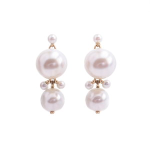 Fashion Alloy with Gold Plating Oxidized Polish Pearl Ear Chains - Product Image 3
