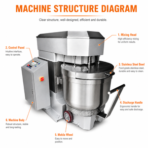 <span class=keywords><strong>Pétrin</strong></span> Spirale Électrique Industriel MY, Mélangeur de Farine Multifonctionnel pour la Production Commerciale de Boulangerie - Product Image 5