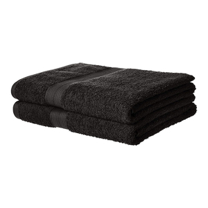 Solid Color Cotton Bath Towel Set Rectangular <b>Pla</b> in Dyed Home Use <b>Black</b> - Product Image 1