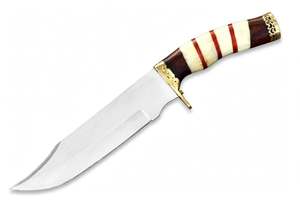 Custom Handmade Fixed Blade Outdoor Utility <b>Knife</b> Wood <b>Bone</b> <b>Handle</b> with Leather Sheath - Product Image 4