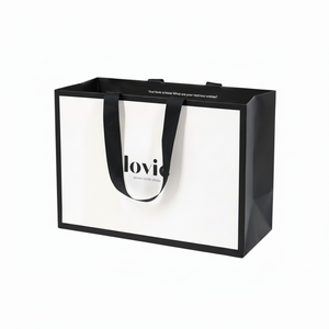 Sac shopping en papier de luxe personnalisé avec poignée en ruban et fenêtre, pour emballage cadeau, boutique, mode et promotion de marque - Product Image 6