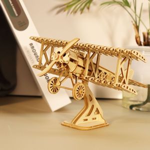 Kit Modello di Bi-Plane in Bambù e Legno Fatto a Mano, Puzzle 3D in Legno Fai-da-Te, Regalo - Product Image 2