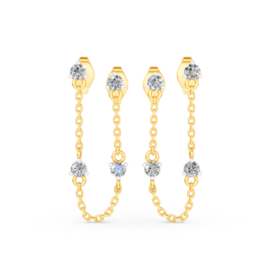 Boucles d'oreilles en or massif 14K 9K 10K 18K avec diamants de laboratoire certifiés IGI, fabricant de bijoux fins éthiques RJC ODM OEM, vente en gros EA501903 - Product Image 1