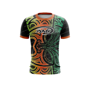 เสื้อเบสบอลลายทางคุณภาพสูงสำหรับทุกเพศ ระบายอากาศได้ดี แห้งเร็ว พิมพ์ลายดิจิทัล คอกลม แขนสั้น ทรงปกติ ไซส์ใหญ่ - Product Image 5