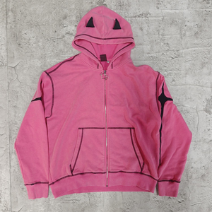 Sudadera con Capucha para Hombre Nesta Sports Designer Custom Streetwear, 450GSM, Felpa Francesa, Estilo Vintage, Lavado Ácido, con Cierre, en Negro - Product Image 2