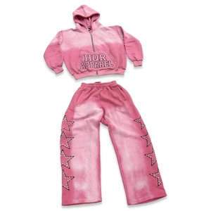 Ensemble de survêtement unisexe décontracté à capuche imprimé animal, couleur unie, 100 % coton, sweat-shirt et pantalon coupe ample longueur intégrale, idéal pour l'automne - Product Image 5