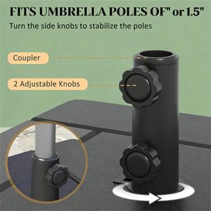 Supporto per Ombrellone da Esterno Nero, Base per Ombrellone da Terrazza, Accessorio per Arredamento da Patio - Product Image 2