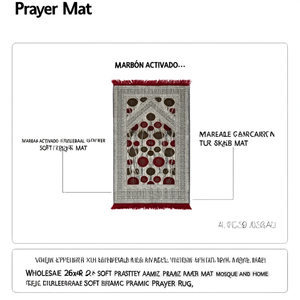 Alfombra de Oración Namaz de Poliéster Suave de 26x46 al por Mayor, Alfombra Janath para Mezquita y Hogar, Alfombra de Oración Islámica Suave al por Mayor - Product Image 2
