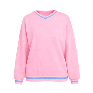 Greek Letter Logo Women Sorority Style Crewneck Sweatshirt Custom Embroidered Varsity Oversized Pullover Cotton <b>Blend</b> Casual - Product Image 5