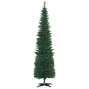 Albero di Natale Sottile di 2,1 Metri con 499 Rami Realistici, Albero Verde Artificiale a Forma di Matita con Supporto in Plastica - Product Image 1
