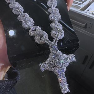 Collier en argent sterling 925 avec chaîne en moissanite taille VVS, bijoux hip hop pour homme, moissanite certifiée IGI. - Product Image 4