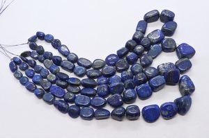 AAA Lapis Lazuli Plain Nuggets Shape <b>Beads</b> 8-18 Mm Smooth Tumbled <b>Blue</b> Lapis Lazuli <b>Beads</b> 16 Inch Natural Gemstone <b>Beads</b> Supplie - Product Image 3