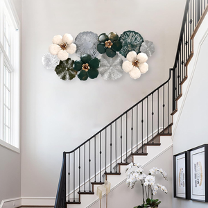 <b>Large</b> 3D Metal Flower <b>Wall</b> Art Layered Floral Sculpture for Living Room Bedroom Entryway Modern Home <b>Decoration</b> - Product Image 3