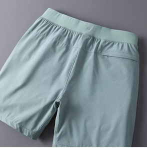 Shorts Bermuda Homme Vert Clair Uni à Cordon de Serrage Taille Haute Séchage Rapide Décontracté en Tricot Spandex Polyester - Product Image 3