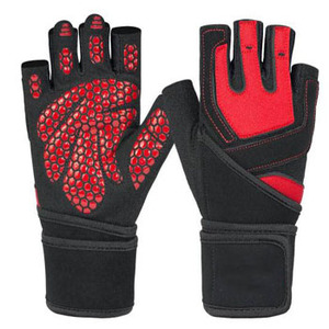 Guantes de Gimnasio de Medio Dedo, Rojos y Negros, Material PU, Antideslizantes, Correa de Muñeca Ajustable, Guantes de Entrenamiento de Fitness para Levantamiento de Pesas, Unisex - Product Image 5