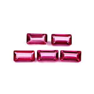 Granat Rhodolite Naturel 5x10MM Coupe Baguette Facettée Calibrée Pierre Précieuse Certifiée pour Fabrication de Bijoux Fournisseur en Gros - Product Image 1